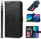 ELTEKER Handyhülle iPhone 13 Pro, Hülle für iPhone 13 Pro Klapphülle, [3 Kartenfächer] [Magnet Verschluss] Leder Eleganter Prägung schutzhülle Klapphülle Ledertasche Hülle für iPhone 13 Pro, Schwarz