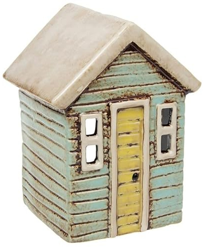 Cornish Village Pottery Windlicht Aqua-Strandhaus
