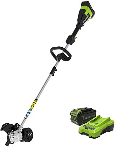 Greenworks 40V 8 Brushless Edger, 4.0Ah USB Battery and Charger Included