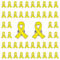WANDIC Ribbon Pin Charms, Metal Awareness Lapel Pin Ribbon Brooch Mixed Color Lapel Pins Hope Pins Enamel Jewelry Pins for Decoration (Yellow, 50)