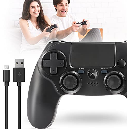Wireless Gamepad Controller Kompatibel mit PS4/Pro/slim/PC/Laptop kabelloser Joystick Controller für PS4 mit 6-Gyro Touch Panel und LED Indicator Wiederaufladbarer Remote Sechs Achsen Dual Vibration