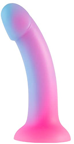 Consolador de Silicona Realista de 18 cm, Brillante Colorido con Ventosa Fuerte, Masturbación para Estimulación del punto G Vaginal y Anal, Juguetes Sexuales Realistas Para Pene,Compatible con Correa