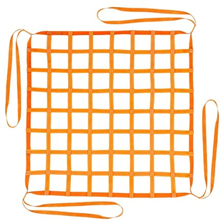 Safety Cargo Lifting Net Straps 1 * 1m Mesh Tear Nylon Sling Hoisting Net Resistance for Heavy Objects Construction Moving Rigging Towing Hoisting Work Gear Max Load Capacity 300KG
