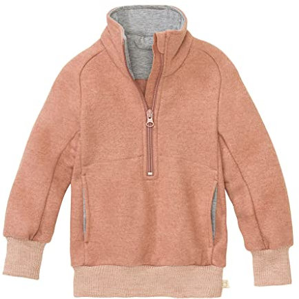 Disana Troyer, Leichter Sweater mit Reißverschluss | 100% Bio-Merinowolle GOTS, IVN Best | Baby Kleinkind Kind Unisex | Made in Germany | Rosé Gr. 122-128