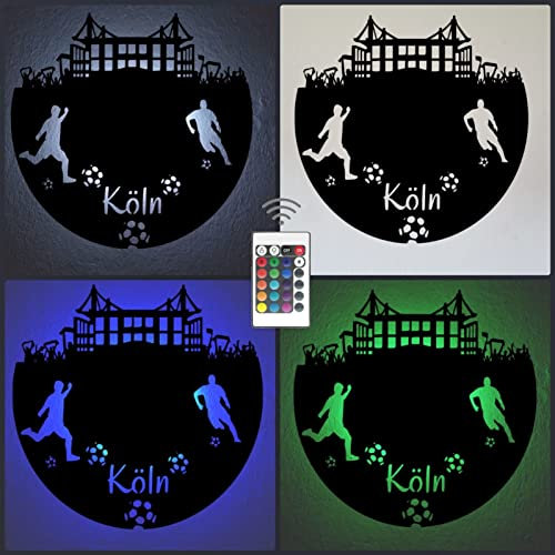 Fußball Fan LED Lampe Köln Fanartikel Geschenk Fußballfan…