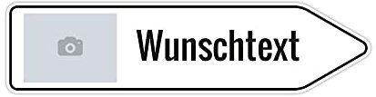 PrintPlanet® Pfeilwegweiser mit eigenem Text personalisiert - Kunststoffplatte 5 mm - Verschiedene Größen - Layout 7