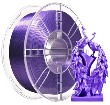 iBOSS PLA Plus Shiny Silk 3D Printer Filamento 1,75 mm, Dimensional Accuracy +/- 0,02 mm, bobina da 1 kg (2,2 lbs) per stampante 3D FDM (Silk Lilla)