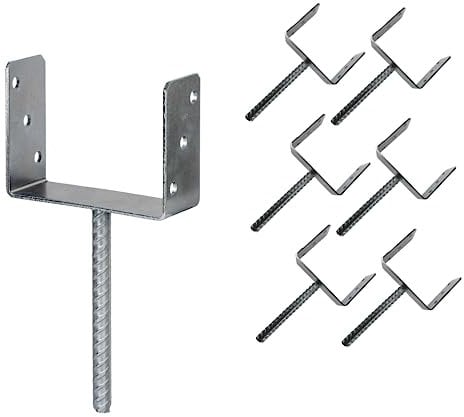ZPH MARK Pfostenträger 160x60x120 mm - Pfostenträger zum einbetonieren fur Kantholz mit Betonanker 200 mm Pfostenschuhe - Balkenschuhe - Bodenhülse Pfostenanker 6 Stück