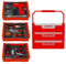 MANUFORE 81pcs 3-Layer Household Tool Set with 3.7V Cordless Screwdriver with Bits and Basic Home Hand Tools for Garden Office House Repair