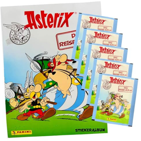 Panini Asterix Sticker - Reisealbum Sammelsticker (2023) - 1 Album + 5 Tüten