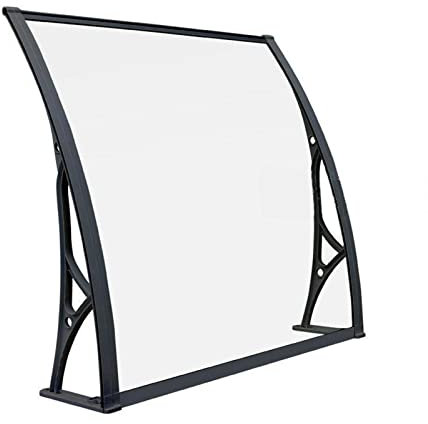 Fenster-/Türüberdachung, Polycarbonat, Haustür, Terrassenüberdachung, Türüberdachung, Außentür, Terrassenüberdachung, UV-Schutz, Regen, Schnee, Sonnenlicht, massives Blech, 80 x 280 cm (80 x 220