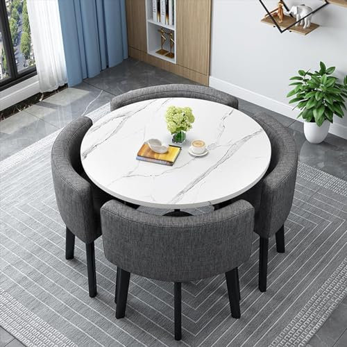 ZMIN Büro-Empfangsraum, Clubtisch und Stuhl-Set, Kleiner Besprechungstisch, Teestube, Café, Dessertladen, Verhandlungsraum, Empfangsraum,E,80 * 80 * 75CM