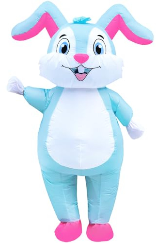 RHYTHMARTS Osterhase aufblasbare Kostüm Aufblasbare Kaninchen Kostüme Erwachsene für Halloween Weihnachten Ostern