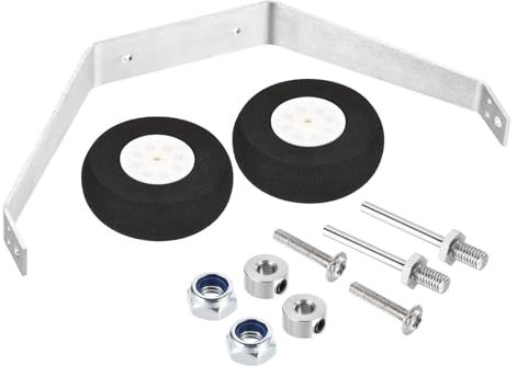 QUARKZMAN RC Flugzeug Räder Kit Aluminium 25-40 Klasse Fahrwerk Rad Kit DIY Teile für RC Flugzeug Jet, RC Hubschrauber, 1 Set (Schwarz)