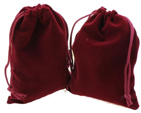 Qiantull Lot de 10 grandes bolsas de terciopelo, 15 x 20 cm, para boda, fiesta, regalo, bolsa de regalo de tela, con cordón de cierre, para boda, fiesta, regalo, vino tinto, 15 x 20 cm