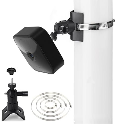 360° Adjustable Blink Wall Mount Bracket Compatible Blink Outdoor Camera 4/Blink 3rd Gen/Blink XT/XT2 Camera,Drain/Steel Pipe Home Security System Mounting Bracket,With 4 adjustable clamping rings