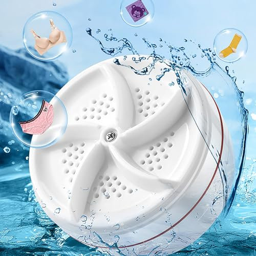 AMZTEMU Mini-laveuse turbo portable, Portable washing machine, Mini machine à laver portable pour les vêtements de bébé, les sous-vêtements ou les petits articles, Dortoir, Camping