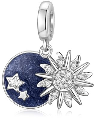 LANBEIDE Stern Sonne Charms für Pandora Charms, 925er Sterlingsilber Beads, Reise Beads für Pandora Armband, Geschenke für Frauen
