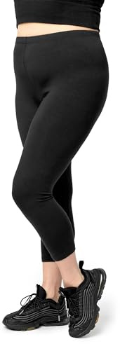 Merry Style Große Größen Damen Leggings 3/4 Capri Leggings aus Viskose MS10-449 (Schwarz, 6XL)