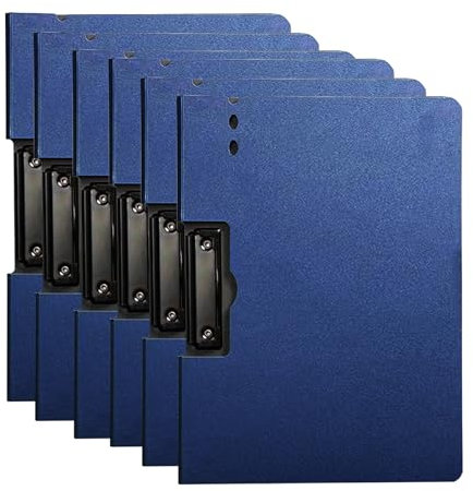 Klemmbrett A4, faltbar, 6 Stück, mit Deckel, Klemmbrett für Krankenhaus, Büro, Schule, Geschäft, Blau