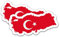 Finest Folia 2er Set Länder Silhouetten Aufkleber Länderaufkleber Bundesland Flagge Sticker für Auto Fahrrad Motorrad Modellblau selbstklebend wetterfest R215 (22 Türkei)