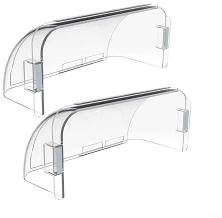 URPIZY Deflector de ventilación ajustable, deflector transparente para registros de techo, suelo, pared lateral, aire acondicionado (2 piezas)