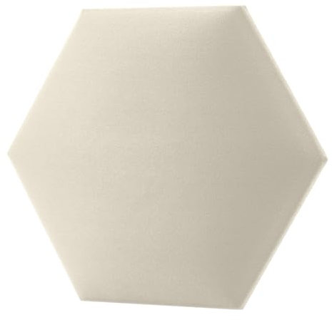 Meblowa1, Wandpaneele Samt Weich Gepolstert, Polsterpaneel Sechsecke, Samt Paneele Wandkissen, Modernes Design für Wohnzimmer & Kinderzimmer, Öko-Tex Zertifiziert, Cremig, 30x26 cm