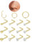 FIOROYAL 18G Nasenpiercing Ring und 20G Nasenpiercing Stecker,Helix Piercings Chirurgenstahl,Clicker Nose Ring,2/2,5/3mm Kugel CZ L Form Nasenstecker Set,Nostril Piercing Schmuck Gold