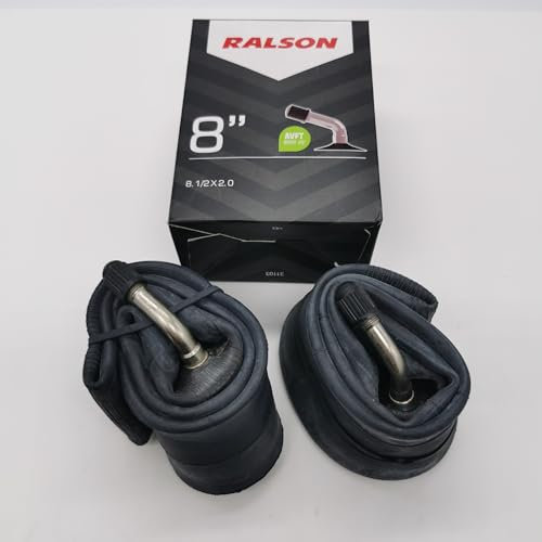 Ralson 2X 8 Zoll Schläuche mit AV45° Ventil abgewinkelt | 8 1/2 x 2.0 | 50-134 | Ersatz Schlauch Kinderwagen, Fahrrad, Roller, Buggy, Dreirad Autoventil