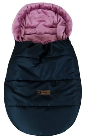 BABYLUX Fußsack Winterfußsack Kinderwagen- Babyschale- Buggy Fußsack Babyfußsack Cozy (K26 - Schwarz/Rosa)