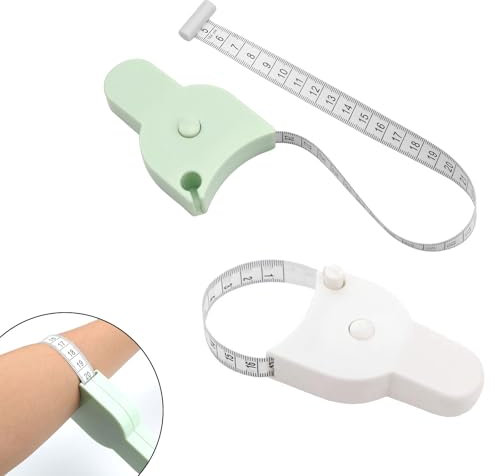ZIJANG Mètre Ruban, 2 Pièces Mètre Ruban Couture, Ruban Mesure Corps, Ruban Metre 152 cm, Mesurez Toutes les Parties du Corps, pour la Couture, L'artisanat, les Tissus (Blanc, Vert)
