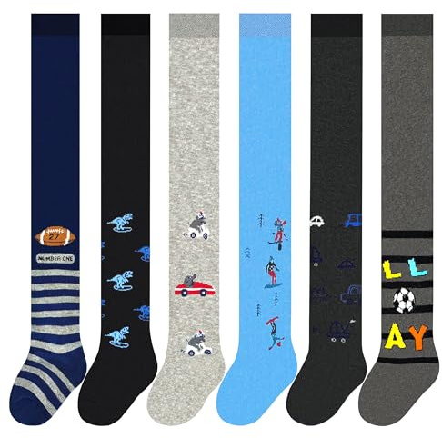 MRCC Pack of 6 Boys' Children's Knitted Tights Baby Tights Fine Knit Cotton 12999