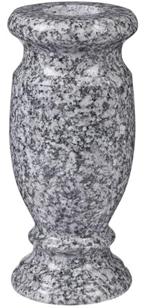 Afvarir Graue Granit-Friedhofsvase für Grab, 10,9 x 24,9 cm (B x H)