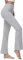 baleaf Yogahose Damen High Waist Schlaghose Bauchkontrolle Freizeithose Baumwolle Sporthose lang Yoga Pants mit Taschen Regulär/Groß Grau XL