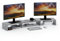 ComfortCove Supporto per doppio monitor supporto per monitor organizzatore per scrivania supporto per laptop supporto per computer 3 ripiani a lunghezza regolabile Grigio