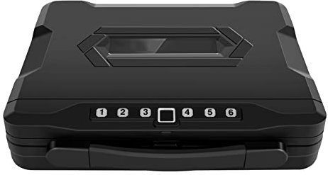 Waffensafe für Pistolen mit zwei Pistolenkapazitäten, Fingerabdruck und digitalem Pistolensicherer, fester Fingerabdruck Schneller Zugriff Tragbarer Pistolentresor Pistolensafe für Zuhause Nachttisch