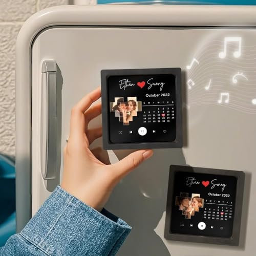 BaYuYPOO Personalised Music Fridge Magnet, Customized Music Fridge Magnet Personalised Photo Fridge Magnet Can Play Songs, Song Fridge Magnet With Photo for Family Friend Boyfriend Girlfend