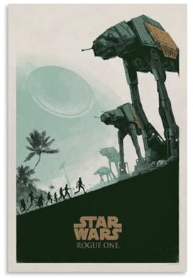 Poster im Vintage-Stil der 80er Jahre, Motiv: Rogue One Star The Wars, Wanddekoration, Leinwand, Wandkunst für Wohnzimmer, 30 x 45 cm
