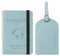 Greyoe Reisepasshülle, Reisepass Organizer, Passport Cover, PU-Leder Reisepass Hülle + Kofferanhänger, für Damen und Herren Urlaub Zubehör Travel Essentials (Blau C, 1)