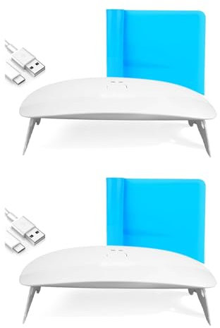 MQODLFP 2 lampade UV in resina, 48 W, lampada a LED a polimerizzazione rapida, con 30 pezzi, doppia sorgente luminosa per kit in resina UV
