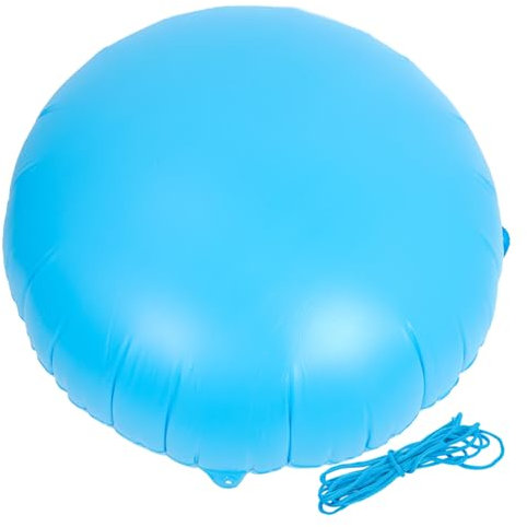 Toddmomy Aufblasbares PVC Poolkissen Rund Winterschutz Für Aufstellpools Großes Winterluftkissen Mit Seilbefestigung Druckabsorbierend Gegen Eisausdehnung Robuste Poolabdeckungshilfe