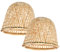 DIYEAH Lot De 2 Abat-Jours En Bambou Tissé En Osier Pour Lampe De Table Style Ferme Style Kaki