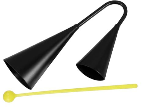 KONTONTY Traditionelles Agogo Glockenspiel aus mit Kunststoff Schlegel Handheld Percussion Instrument für Kleinkinder zur Musikalischen Früherziehung Hörwahrnehmung