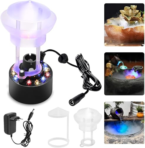 Shengruili Ultraschall Vernebler,Halloween Nebelmaschine Mini,12 LED Nebelmaschine Mini,Mini Nebelmaschine,Mist Maker,Nebelgerät für Halloween Kürbis und Hexenkessel, Hexentopf, Party