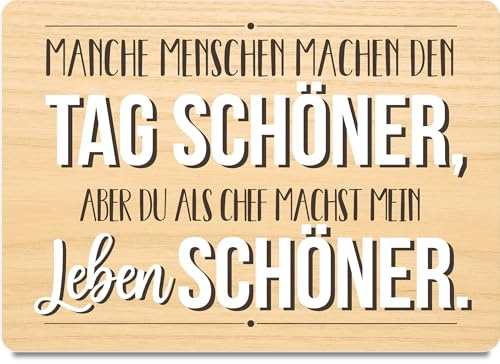 Top Chef Karte Leben Besser Chef Holzkarte - Geburtstagskarte mit Umschlag - stilvolle Chef-Grußkarte, besonderer Gruß, der Freude bereitet, Grußkarte für Familie und Freunde