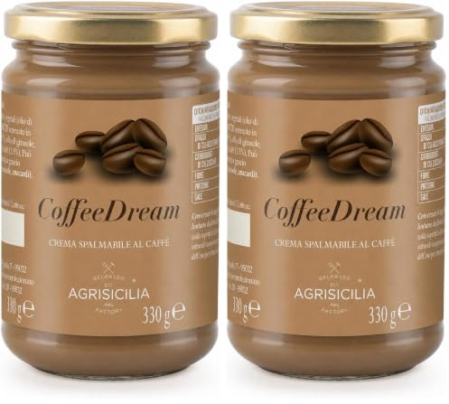 CoffeeDream, crema spalmabile al caffè, dal sapore delicato, ideale per panini, colazioni e dolci, vasetto da 330 grammi (Confezione da 2)