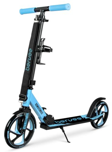 Bergen City Scooter Tretroller Downtown, klappbar, leicht 3,3kg, Aluminium, große 200 mm Räder, höhenverstellbar, Roller Kinder ab 6 Jahre, Jugendliche, Erwachsene bis 100 kg