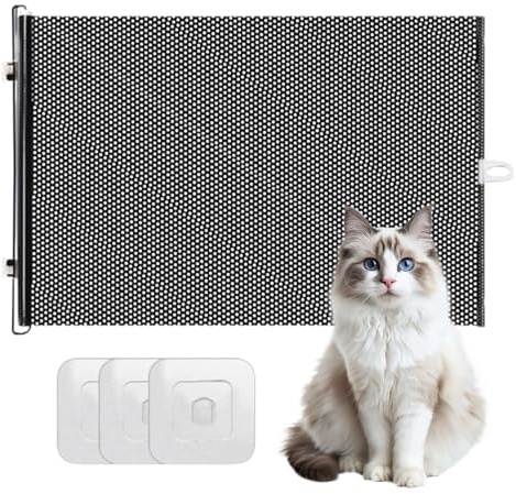 Puerta retráctil para Perros, Puertas de Escalera de Malla para niños o Mascotas, Protectora Segura para Interiores y Exteriores, casa, Juegos, Cachorros, Puertas de niños