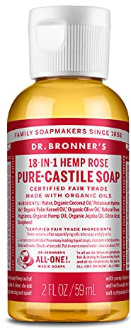 DR BRONNERS Liquid Soap Rose, 60ml