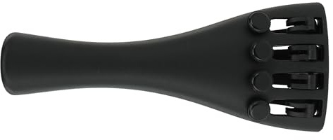 Wittner 918131 Violin tailpiece Ultra 1/2 - high-tech plastic - 4 fine tuners - ultra-light - with nylon hanging tailgut - black
